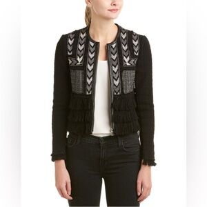 Rebecca Taylor Black and Gray Textured Jacket